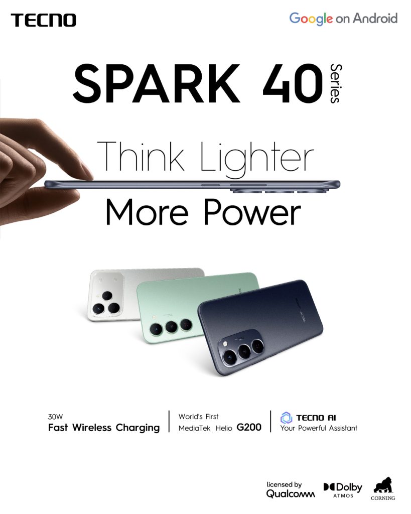 THE SLIM, STYLISH AND STRONG SPARK 40 FROM TECNO IS NOW AVAILABLE