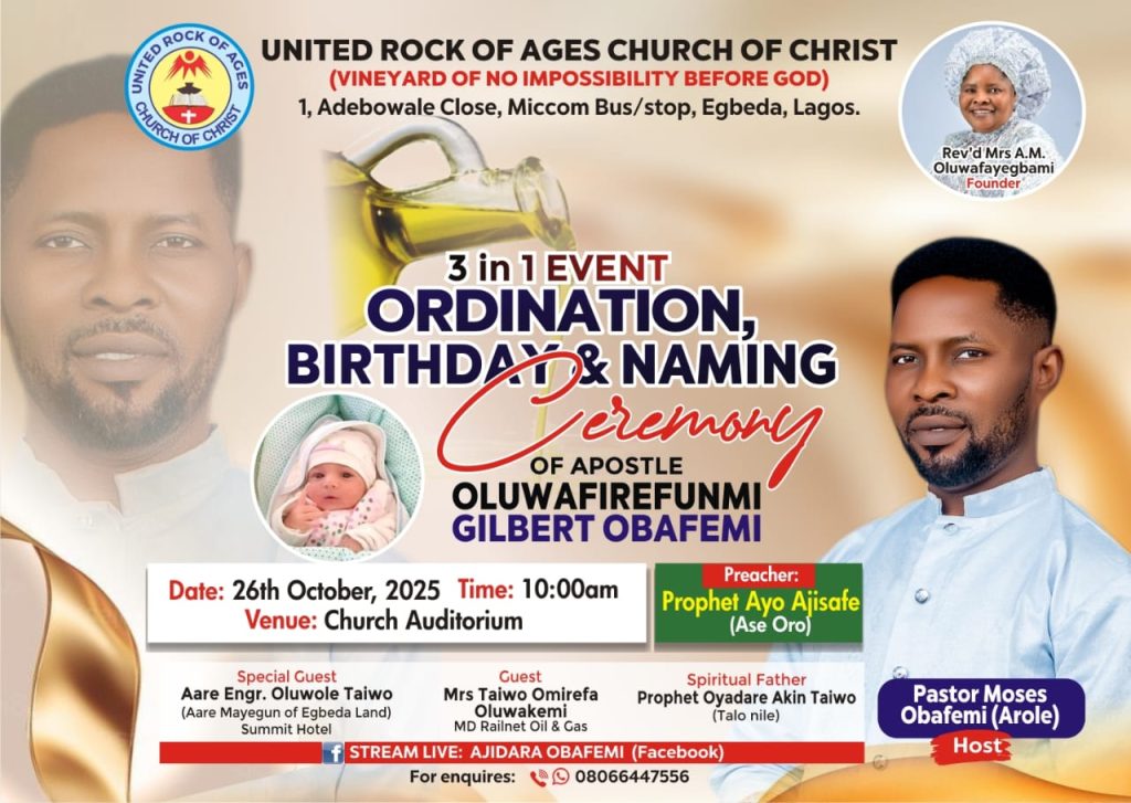 Ordained by Grace: The Rise of Pastor Obafemi Oluwatosin Moses and the Legacy of United Rock of Ages Church of Christ